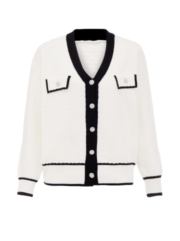 carato Damen Strickjacke in Weiss Schwarz