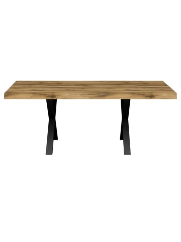 58 aufm Kessel ESSTISCH Elgin 4 210x80x100 Metall+Holzwerkstoff Schwarz/Plankeneiche