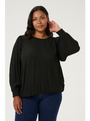KAFFE curve Langarm-Bluse KClio in Black Deep