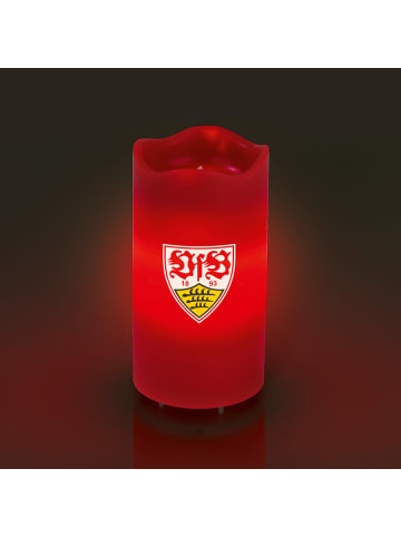MAXXMEE LED-Echtwachskerze - Mit rotierender VfB -Logo-Projektion - weiß