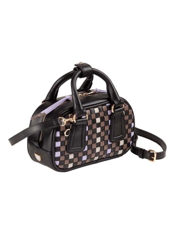 DuDu Woven Handtasche Leder 20.5 cm nero rosa