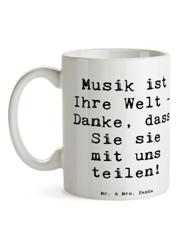 Mr. & Mrs. Panda Kaffeebecher Spruch Musiklehrer Danke mit Spruch in Weiß