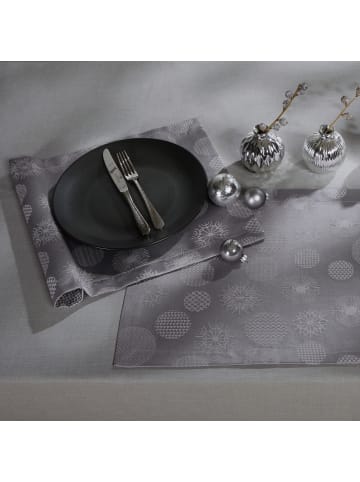 Erwin Müller Jacquard, Baumwollmischung Tischset 2er-Pack Calvia in silber