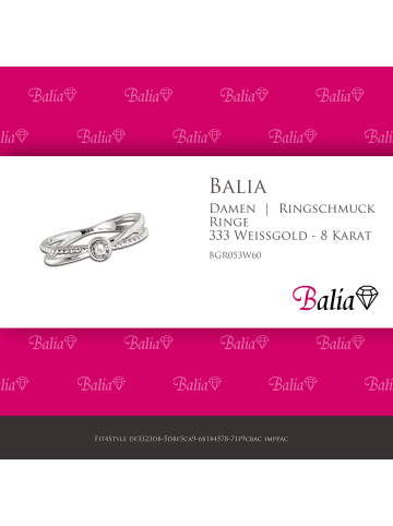 BALIA 333 Weißgold - 8 Karat Damen Ringe Crossed Fingerring 60 (19,1)