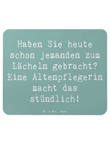 Mr. & Mrs. Panda Laptop Mousepad Spruch Altenpflegerin Lächeln m... in Meeresbrise
