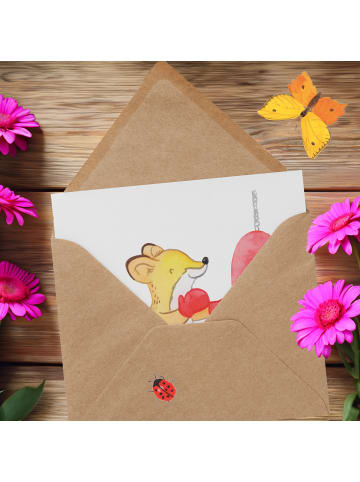 Mr. & Mrs. Panda Einladungskarte Fuchs Boxen ohne Spruch in Weiß