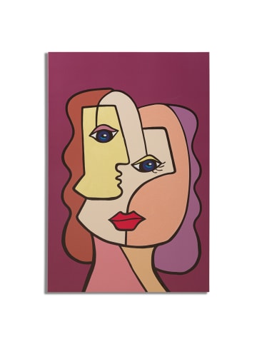 Mauro Ferretti Mehrfarbiges kubistisches Gesicht, gemalt auf Leinwand, 60 x 3 x 90 cm