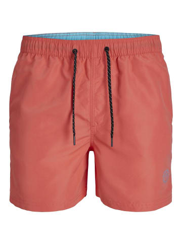 JACK & JONES PLUS Badeshorts in Hot Coral