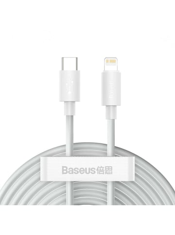 Wisam 2 Stück Schnell-Ladekabel USB-C auf Lightning PD 20W 1.5m Weiß