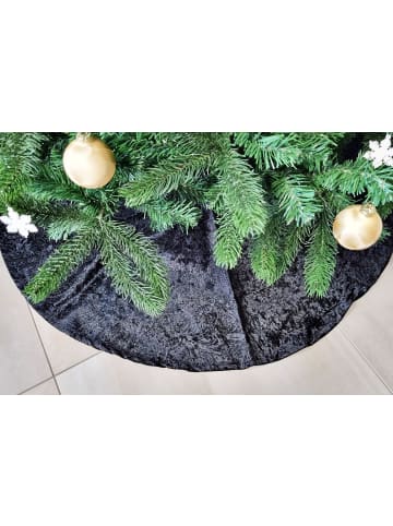JACK Christbaumdecke Rund Ø 120cm Weihnachtsbaumdecke in Schwarz / Ornamente
