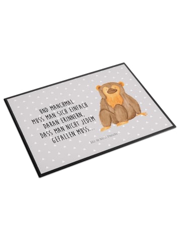 Mr. & Mrs. Panda Schreibtischunterlage Affe mit Spruch in Grau Pastell