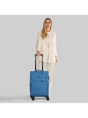 Smartbox Edition 04 4 Rollen Kabinentrolley 57 cm mit Dehnfalte in slate-blue