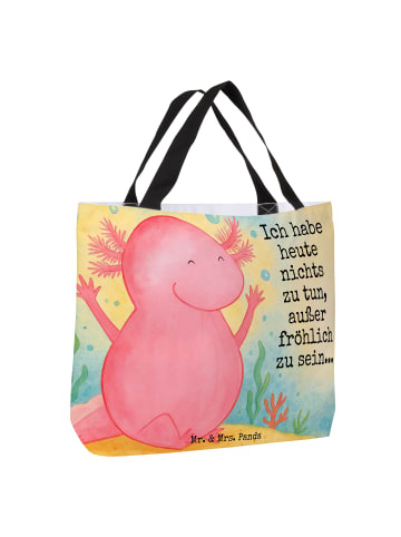 Mr. & Mrs. Panda Henkeltasche Axolotl Hurra Design mit Spruch in Weiß