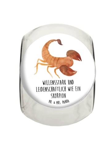Mr. & Mrs. Panda Bonbonglas Sternzeichen Skorpion mit Spruch in Weiß