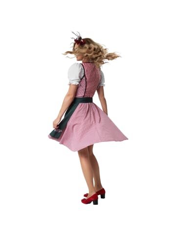 tectake Frauenkostüm Mini-Dirndl Berchtesgaden Modell 1 in rot/weiß