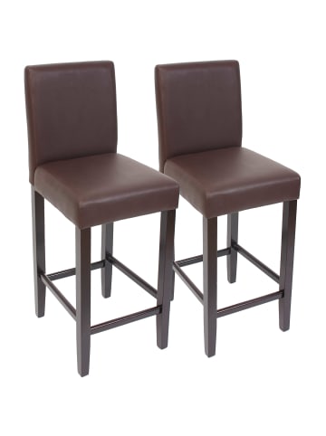 MCW 2er-Set Barhocker Cesena, Braun, dunkle Füße