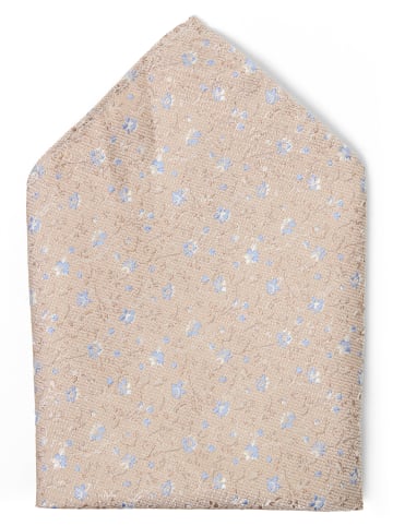 Roy Robson Fliege und Einstecktuch in beige - 0001