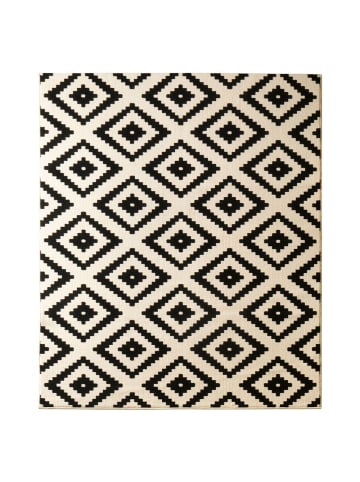 Hanse Home Teppich Raute Schwarz Creme