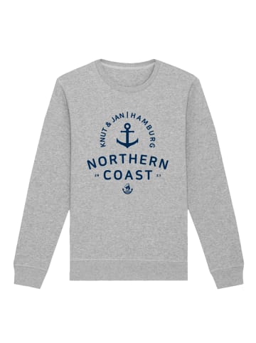 F4NT4STIC Sweatshirt Nordsee Knut & Jan Hamburg in grau meliert