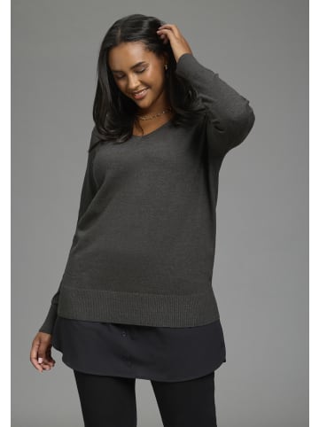 Laura Scott Longbluse in weiß+schwarz