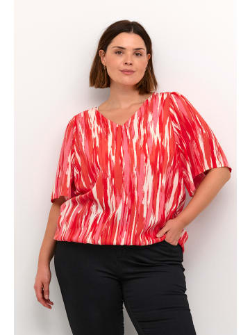 KAFFE curve Kurzarm-Bluse KCadriana in Pink Abstract Print