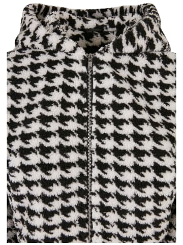 Urban Classics Urban Classics Damen Ladies Short Oversized AOP Sherpa Jacket in blackhoundstooth