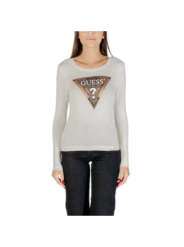Guess Creme Baumwolle Langarmshirt