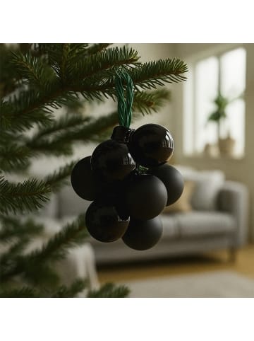 Home&Styling Collection Weihnachtsdeko mit Weihnachtskugeln, 6er-Set in Schwarz, 3 cm