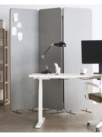 Beliani Büro-Raumteiler STANDI in Grau - (W) 184 x (H) 184 x (L) 30 cm