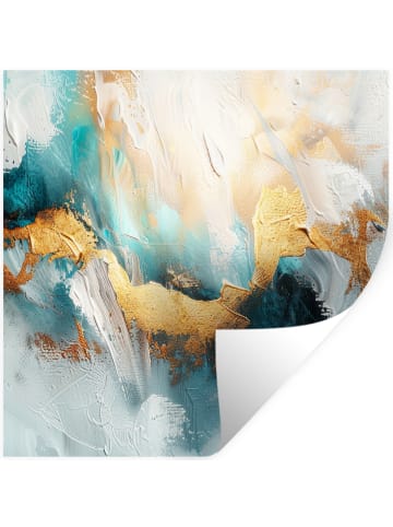 OnlyWow Wandtattoo Abstrakte Kunst gold blau