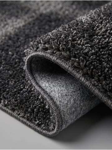 KADIMA DESIGN ZINAL Teppich Hochflor Anthrazit 80x150 Uni Polyester Wohnzimmer in Anthrazit