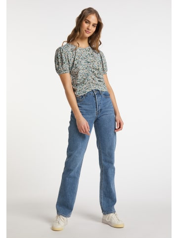 myMo Damen Blusenshirt in Blau Mehrfarbig