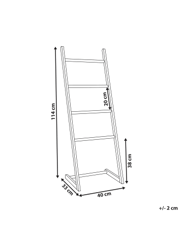 Beliani Handtuchständer ZAPALLAR in Braun - (W) 40 x (H) 114 x (L) 33 cm