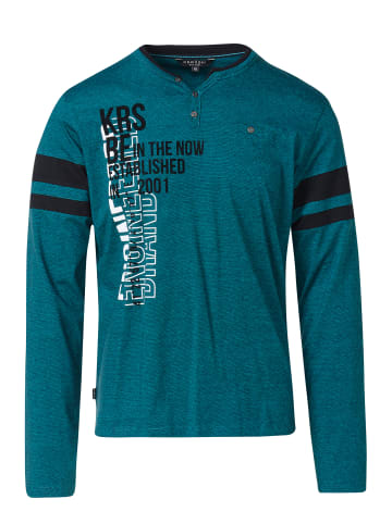 KOROSHI Langarm-t-shirt in petrol