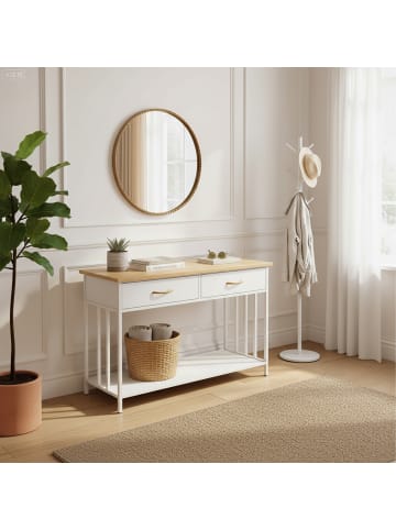 relaxdays Konsolentisch in Weiß - (B)100 x (H)80 x (T)30 cm