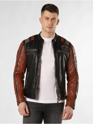 Finshley & Harding Lederjacke in schwarz cognac