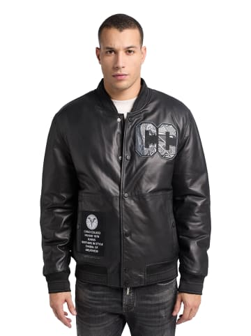 Carlo Colucci Lederjacke DeLorenzo in Schwarz