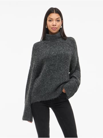 Vila Strickpullover in Dark Grey Melange
