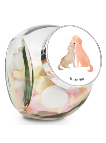 Mr. & Mrs. Panda Süßigkeiten Glas Hunde Liebe ohne Spruch in Weiß
