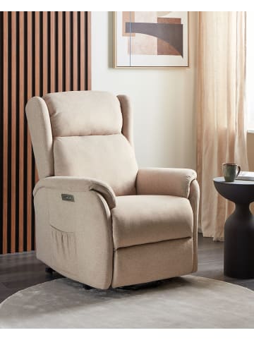 Beliani Sessel ELEGY in Beige - (W) 72 x (H) 86 x (L) 80 cm