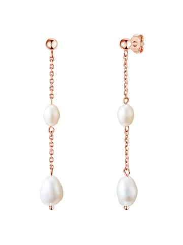 Valero Pearls Ohrhänger aus Edelstahl mit Süßwasser-Zuchtperle in roségold