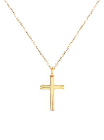 KUZZOI Halskette 925 Sterling Silber Kreuz in Gold