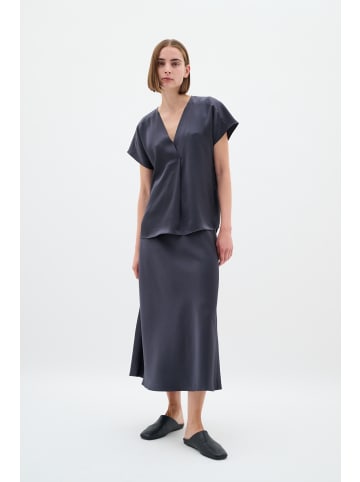 InWear Kurzarm-Bluse RinnaIW Lockere Passform in Charcoal