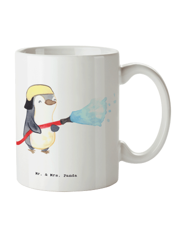 Mr. & Mrs. Panda Pott Feuerwehrmann Herz ohne Spruch in Weiß