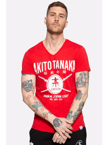 Akito Tanaka Akito Tanaka T-Shirt mit Frontprint Sword Area in rot