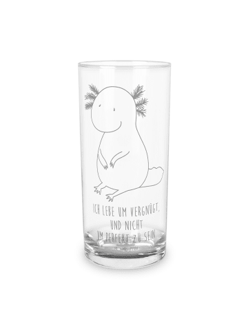 Mr. & Mrs. Panda Wasserglas Axolotl Niedlich mit Spruch in Transparent