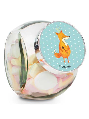 Mr. & Mrs. Panda Teedose Fuchs Koch ohne Spruch in Türkis Pastell