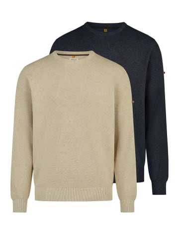 Redmond Pullover Basic in Beige / dunkelblau