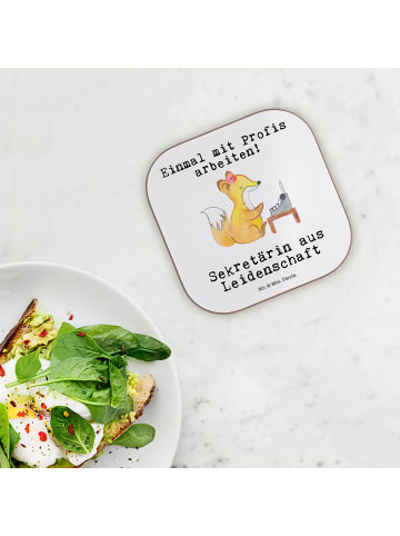 Mr. & Mrs. Panda Tischuntersetzer Sekretärin Leidenschaft mit Sp... in Weiß