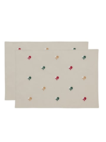 SÖDAHL Tischset Christmas Hearts Embroidery in Red